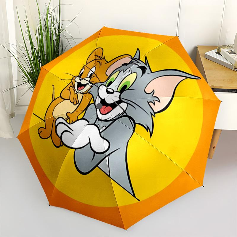 1pc Tom, Jerry Automatic Open/Close Umbrella, Christmas Gift for Men Women, Daily Travel Outdoor Use Yy251101214