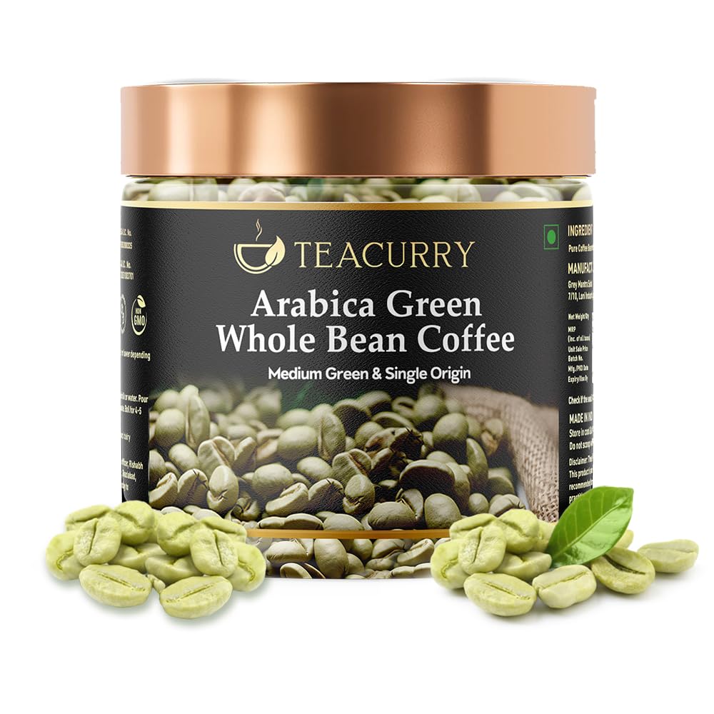 

Teacurry Arabica Green Coffee Beans Whole (50 Gram, Unroasted) Raw Coffee Beans | 100% Natural and Fresh