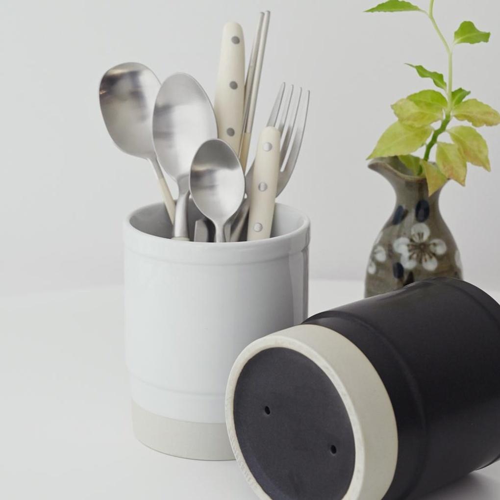 Toran Ceramic Draining Spoon Holder Cutlery Cooking Utensil Spoon Organizer Holder