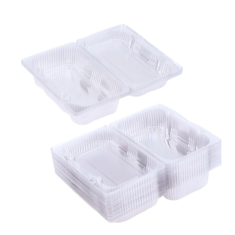 Clear Plastic Boxes With Lids 10/50pcs Disposable Bakery Containers for Fruit Salad Sushi Dessert Food Packaging
