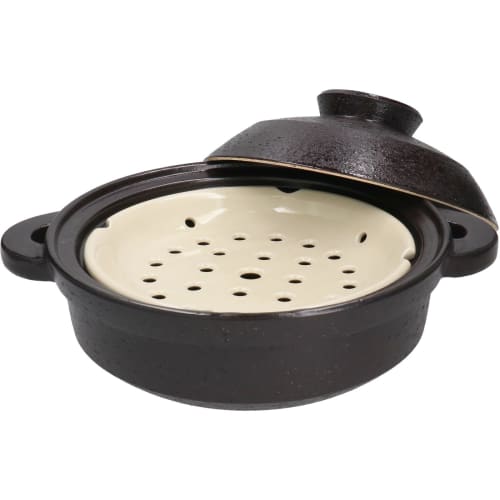 Nagatani-en Earthenware Pot, Induction Compatible, Healthy Steamer, Large, Serves 3-5, Approx. 31cm, Approx. 2700ml, Can Be Cooked Over an Open Fire,