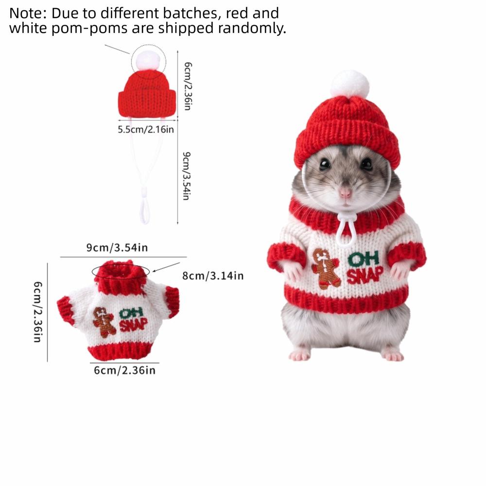 Sweater and Hat Small PET Clothes Set Christmas Theme PET Outfit Set  Holiday