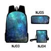 Trendy Popular Fantastic scenery 3D Print 3pcs/Set pupil School Bags Laptop Daypack Backpack Inclined shoulder bag Pencil Case