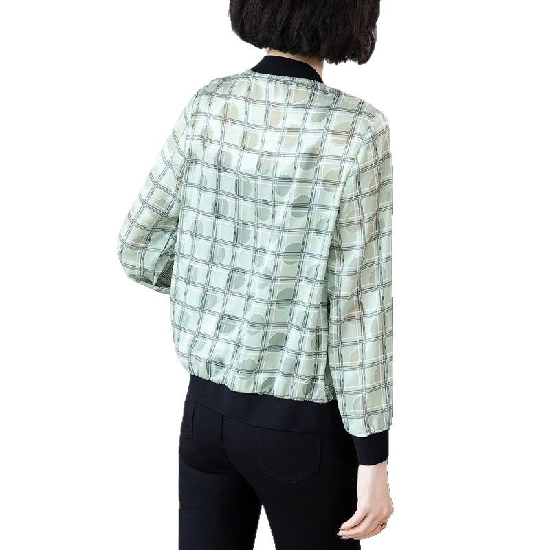 Women's Retro Printed Baseball Jacket - Trendy Short Coat for Spring, Autumn & Winter