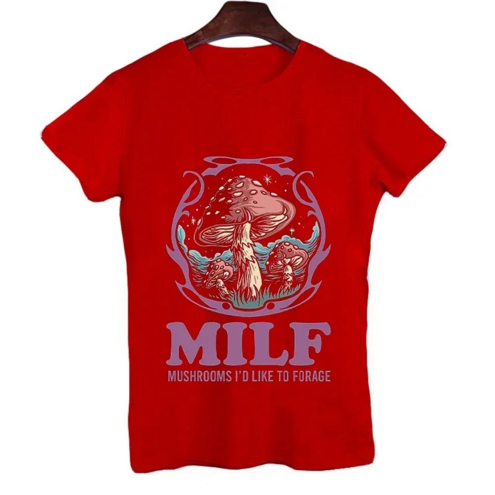 Sommer Vintage Herre T-skjorte Streetshirt MILF Sopp Jeg Vil Gjerne Plukke Morsom Sopp T-skjorte for Menn Kortermet Klær