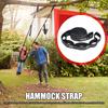 2 Stück Hängemattengurte, speziell verstärkte Polyestergurte, 5 Ringe, hochbelastbar, mit Widerhaken, schwarz, Outdoor-Camping-Hängemattengurte