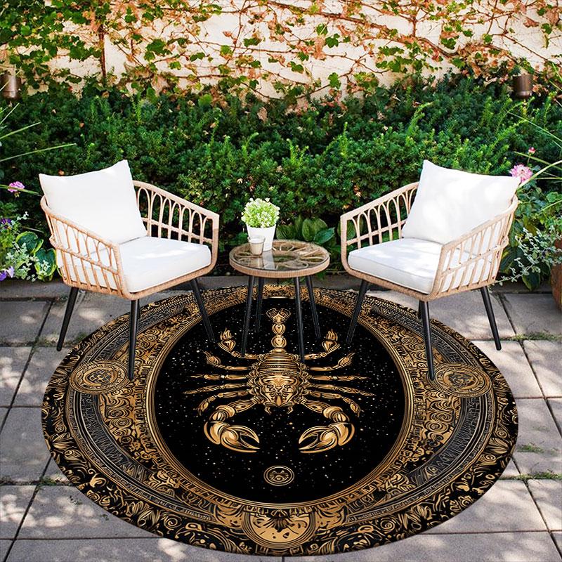 Spider & Scorpion pattern round rug,Carpet Rug for Living Room Bedroom Playroom ,Non-slip Floor Mat,Holiday Gifts and Birthday Gifts.