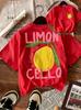 New Summer T-Shirt for Kids, Daily Casual Style, Breathable and Comfortable, Short-Sleeved, with A Cartoon Lemon Print.