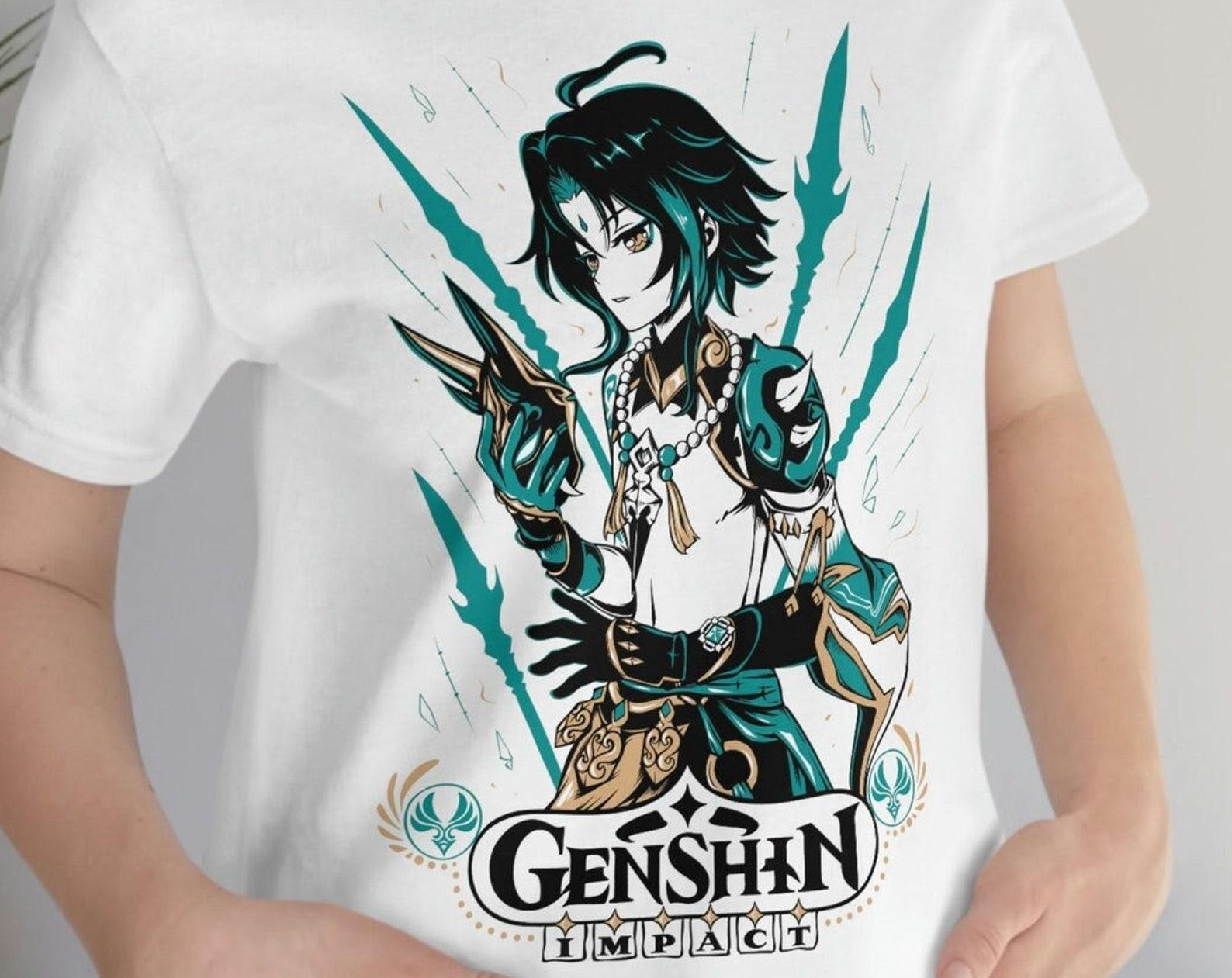 Genshin Impact Xiao Japan Aesthetic Anime Japanese Vaporwave Genshin Impact Raiden Shogun Gaming T-Shirt, Anime Waifu Shirt 4XL