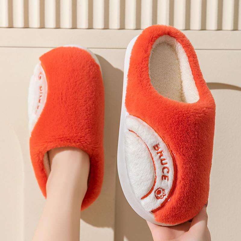Cotton Slippers for Women In Spring, Autumn, and Winter for Home Use, Indoor Anti Slip Confinement Shoes, Thick Soled Home Warm Couple Slippers