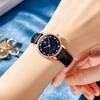 OLEVS Women's Watches Elegant Fashion Quartz Wristwatch for Ladies Diamond Scale Starlight Dial Waterproof Luminous Leather Wristwatch