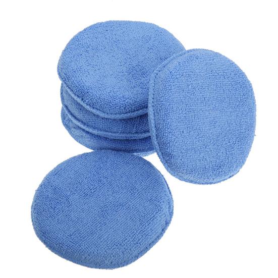 5Pcs Ultra Soft Microfiber Round Car Wax Applicator Pad Auto Care Polish Sponge