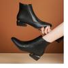 Nové dámské boty Módní ležérní boty Dámské kotníkové boty s bočním zipem Elegantní špičaté boty na hrubém podpatku Krátké boty Botas Mujer