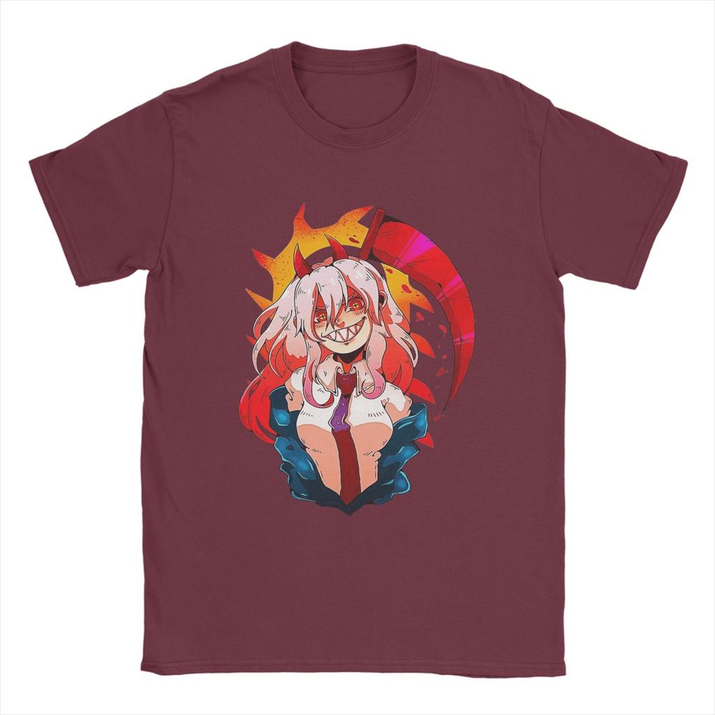 Power Anime Chainsaw Man T-Shirt for Men  Novelty Pure Cotton Tees Round Neck Short Sleeve T Shirt Gift Idea Clothing