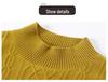 Women's Wool Half-High Collar Sweater - Winter Knit Loose Fit Base Layer