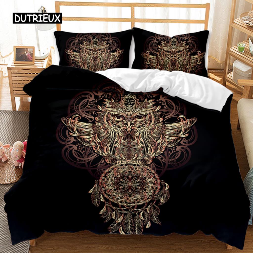 Dream Catcher Duvet Cover Set White Horse Forest Dream Catcher Blue Bedding Set Double Queen King Size Polyester Qulit Cover Tool