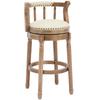 Cow Top Leather Wooden Bar Stools, 360 Degree Swivel Bar Chair with Backs, Bar Height Counter Height Barstools for Home Kitchen Dining Room
