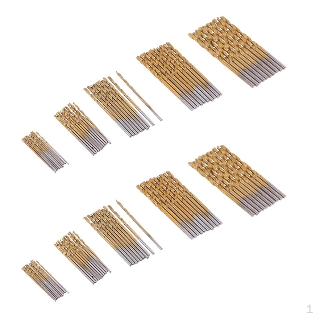 

Набор из 100 штук быстрорежущих титановых сверл Спиральные сверла с цилиндрическим хвостовиком 1,0 мм-3,0 мм