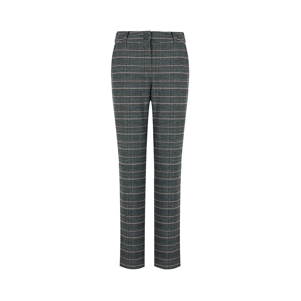 CROCODILE LADIES Check Pattern Slim Fit Pants_Clbwpt111