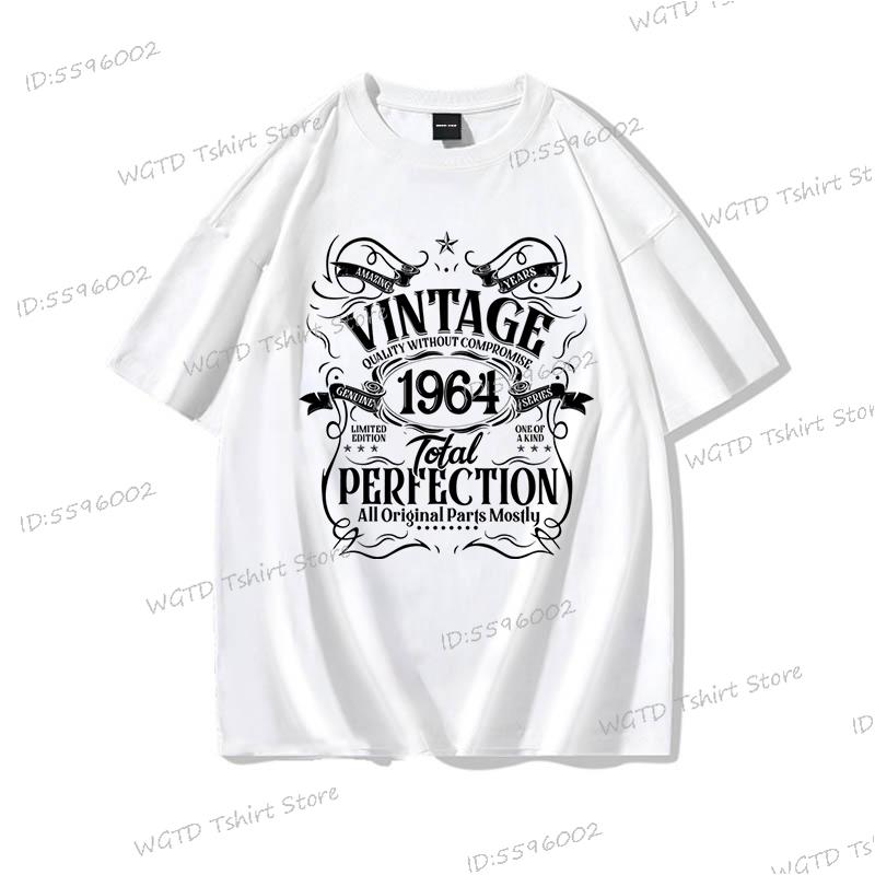 Vintage 1960 bis 1969 Grafik T-Shirts Damen Herren Harajuku Mode Baumwolle Weißes T-Shirt 1965 Totale Perfektion 60. Geburtstag T-Shirt