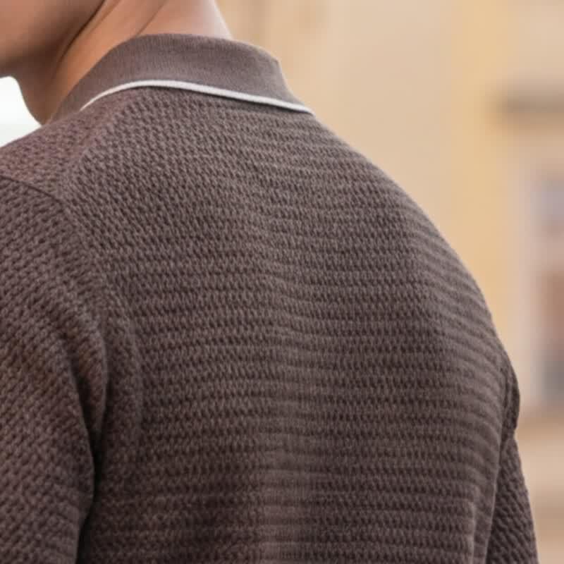 Antonio Men's Merino Wool Blend Short Sleeve Polo Knit