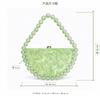 Nuova Borsa a Mano Semicircolare in Acrilico Perlescente con Perline per Donna Stile Vintage Quadrata Pochette da Sera