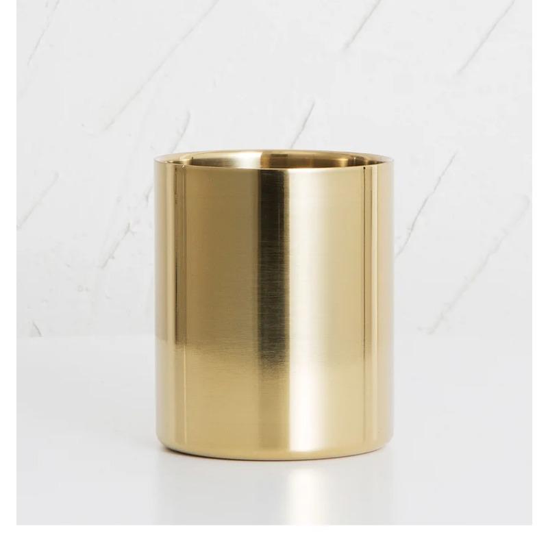 Runder Stifthalter Edelstahl Metall Schreibtischornament Nordische Schreibwaren Stifteinsatz Goldene Vase Make-up Pinsel Aufbewahrungsbox