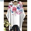 Camiseta con Estampado Floral Elegante Cuello en V Manga Corta Cuello Redondo Ajuste Cómodo Casual Perfecta para Ropa Informal Top para Todas las Estaciones Verano