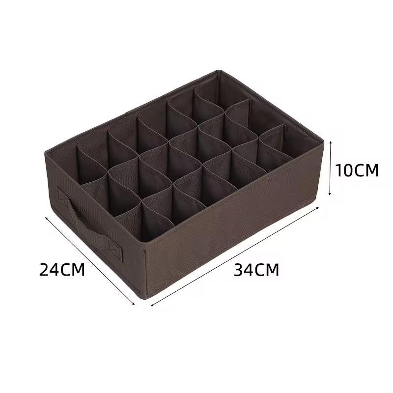 [Recommended] 18-Grid Waterproof Oxford Cloth Underwear Storage Box Drawer Divider