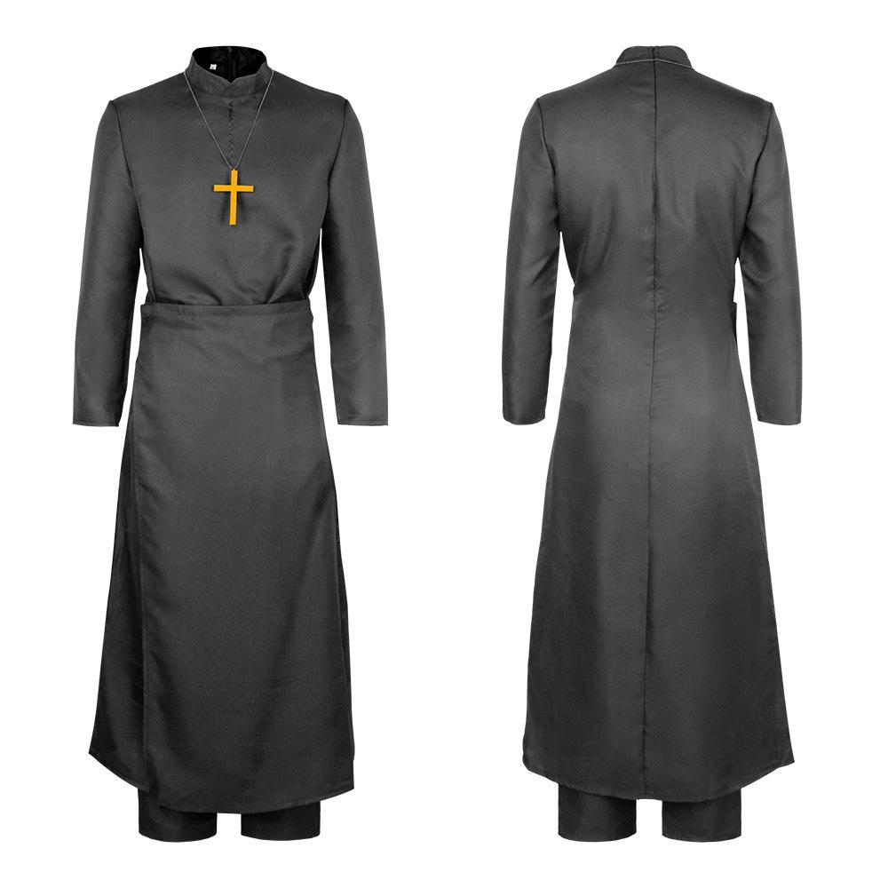 Nordic Anime White Saint And Black Pastor Cosplay Costume Lawrence Halloween Dress Up