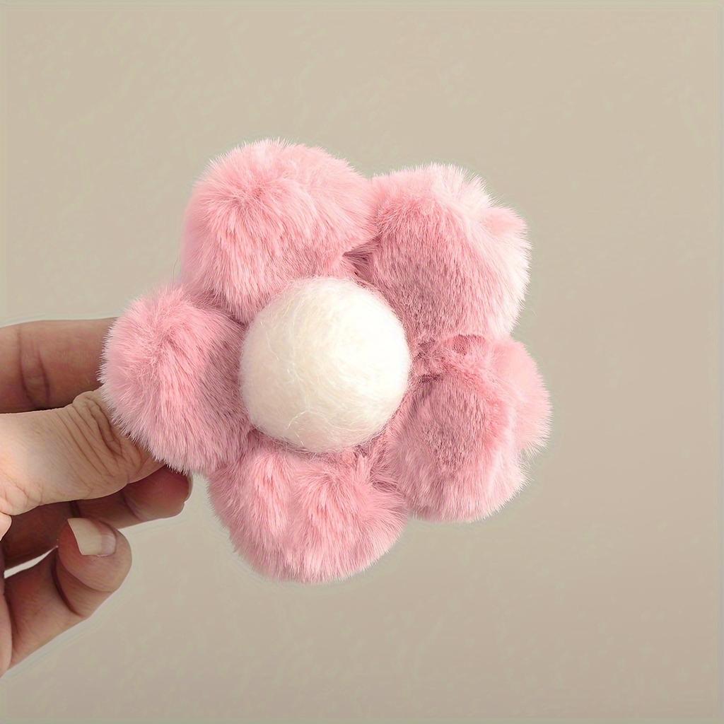 1pc Plush Flower Hair Claw Clip Autumn Winter Charm Hair Clip Cute Sweet Hair Accessories