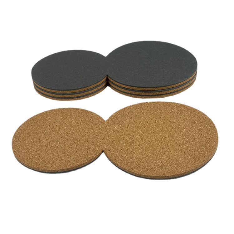 Round Square Cork Felt Non-slip Heat-resistant Coasters for Office and Home