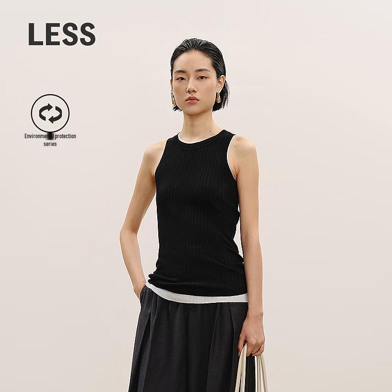LESS 2026 Spring Round Neck Slim Sleeveless Knit Top S