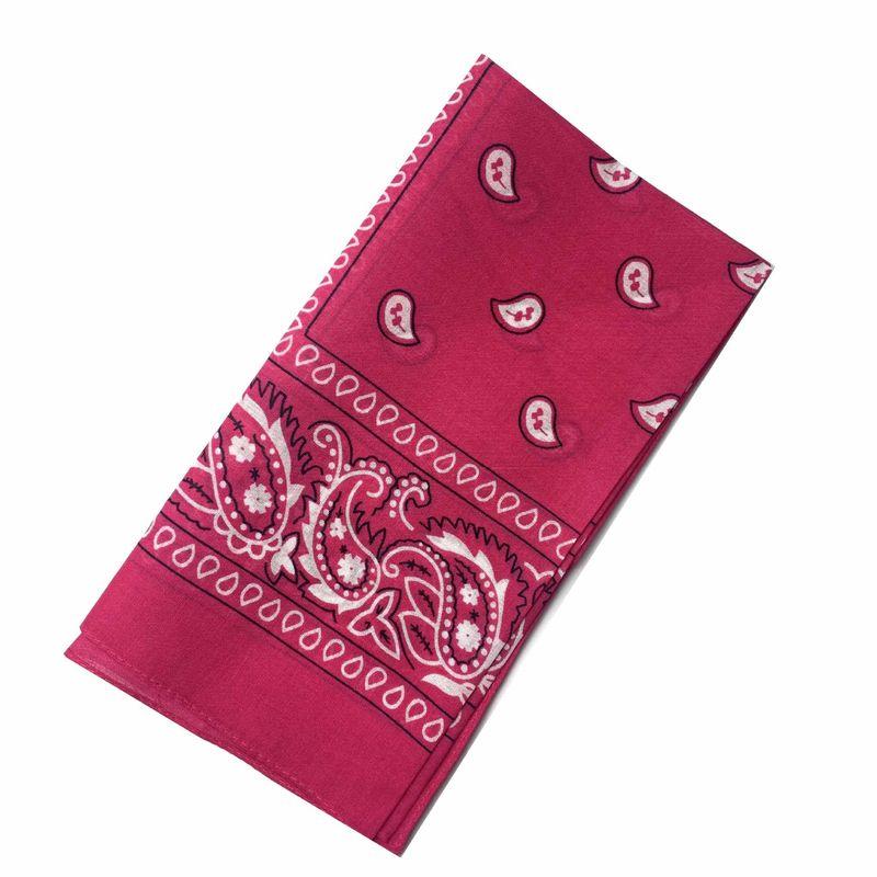 

In Stock Promotion 54 * 54cm Cotton Paisley Square Scarf Outdoor Sports Hip Hop Trendy Cotton Scarf Rose Red Size 54*54cm