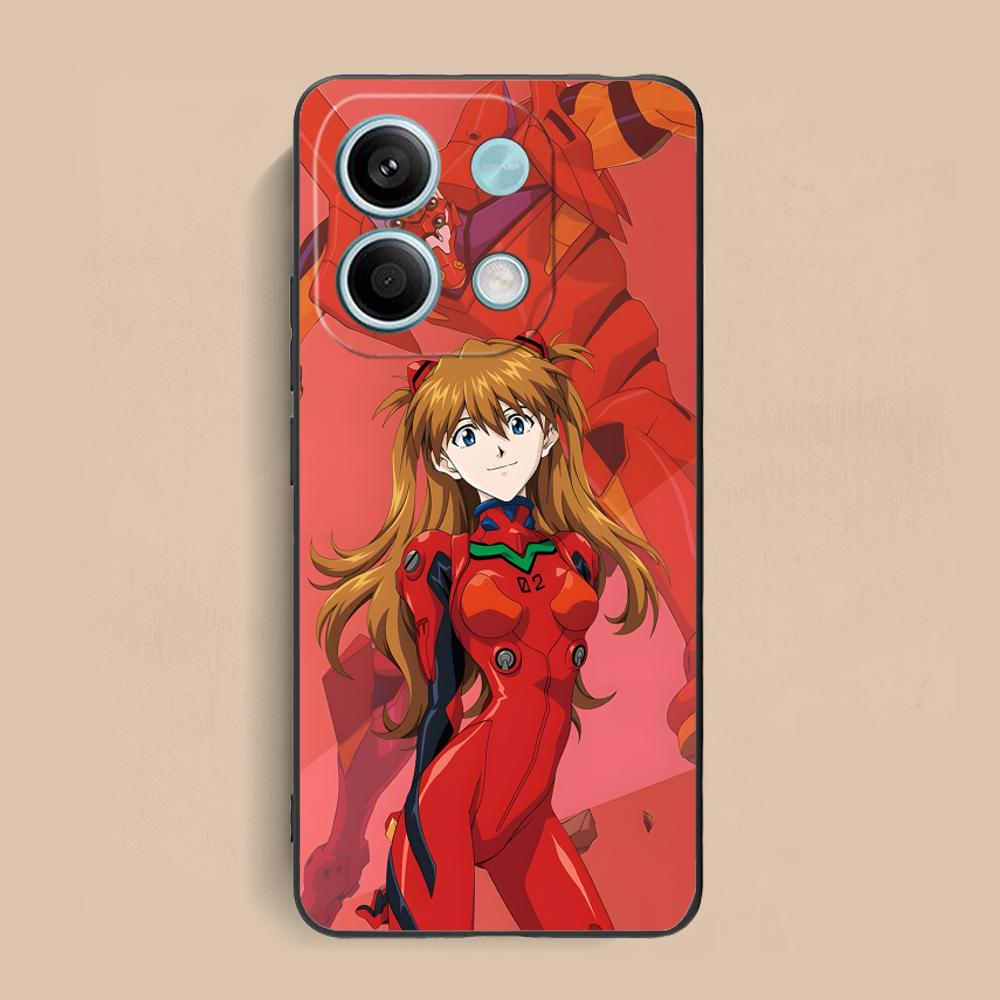 Anime EV Asuka Mobile Phone Case for Xiaomi Redmi Note 14 13 12 11 S Pro Plus 4G 5G Colorful Printing Cover Cover Pretty Luxury