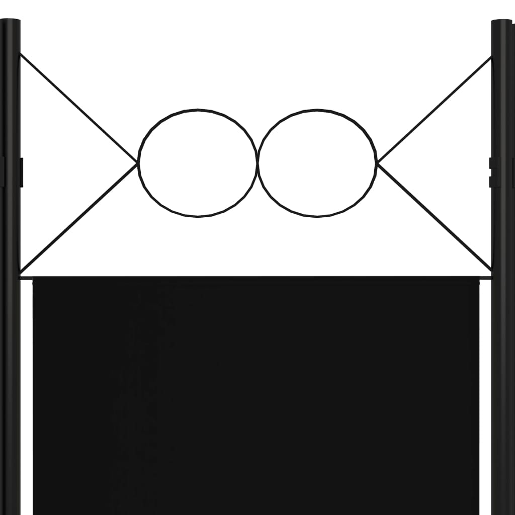 4 Piece Room Divider Black 160 X 180 Cm