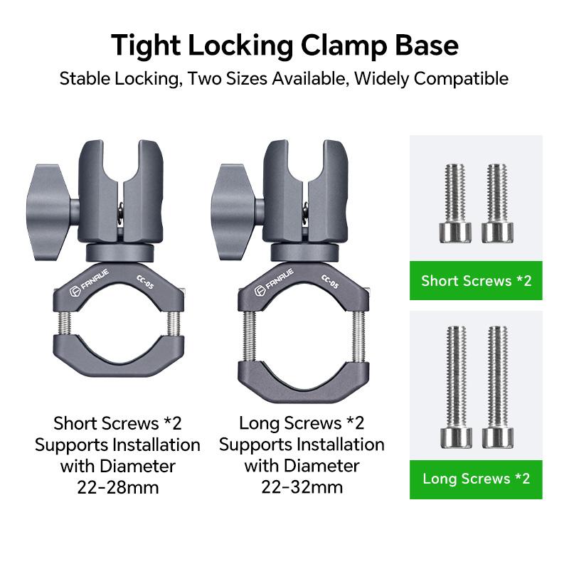 FANAUE Supporto per Telefono Cellulare da Moto Manubrio Estensione Cerchio Testa Sferica Base Fotocamera Sportiva Smontaggio Rapido Antifurto