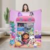 G-Gabby’s Dollhouseds Flannel Blankets Winter  Soft Throw Blanket for Girls Boys Bedroom Fluffy Bedspread Sofa Bed Cover