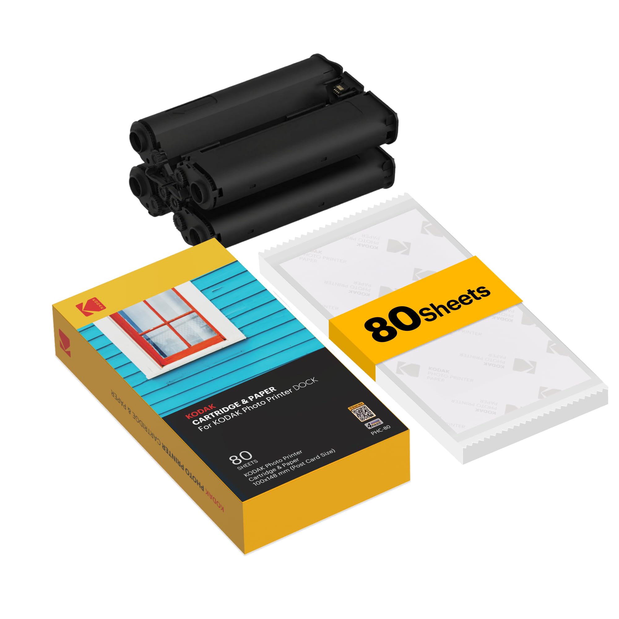Kodak 4PASS Filmkassette (10x15cm) für Kodak Dock & Dock Plus, 80 Blatt
