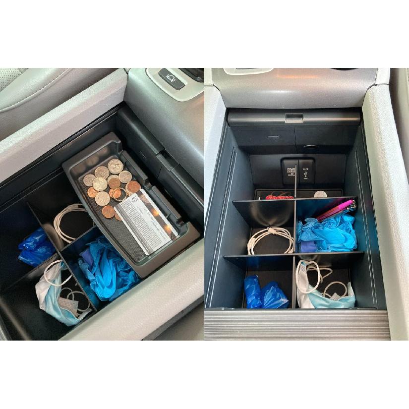 TACOBRO Center Console Organizer Dividers For Honda Pilot 2016- / Ridgeline 2017- / Passport - Accessories, Black ABS Plastic Ert Secondary Storage