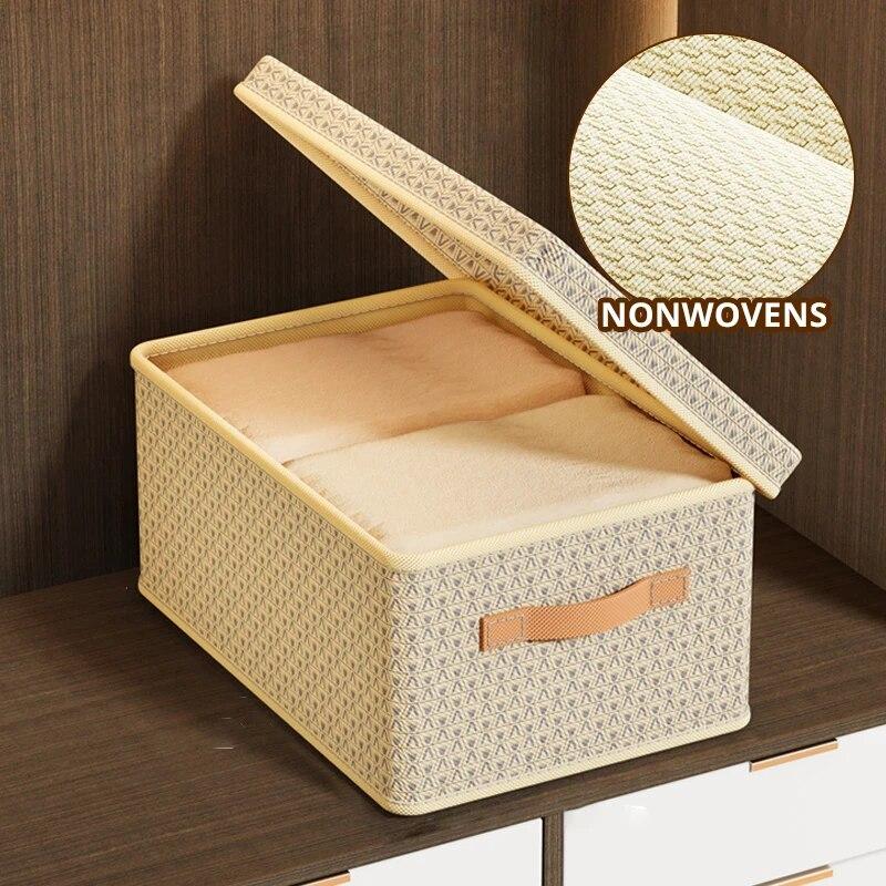 1pc New Washable Folding Storage BoxStorage Basket Laundry Basket Foldable Bins Toys Organizer With Lid
