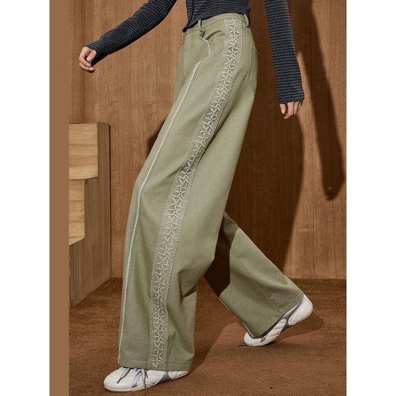 Coolhut2025 Autum High-Waisted Casual Straight-Leg American Retro Loose Work Clothing Women's Casual Pants