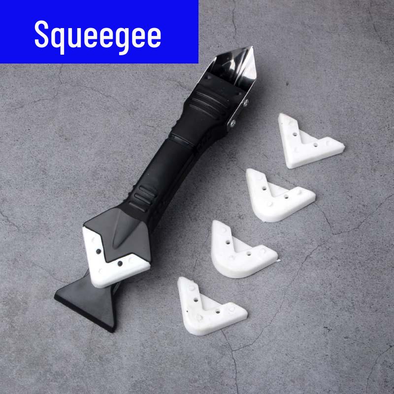 Silicone Sealant Glue Scraper 5-in-1: Inner Corner, Angle, Grout Tool Blue Glue Scraper 4-Piece Set