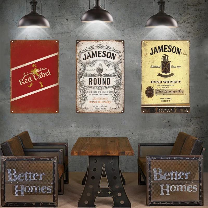 Whisky Marke Metall Vintage Blechschild Metallschild Dekorative Wandplakette Werbeschild Pub Bar Club Man Cave Dekor Wanddeko