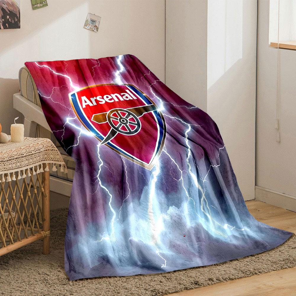 Red Shield Emblem with a Cannon, Surrounded by Lightning and Storm Clouds. for All Seasons Blanket Lunch Break Throw Gift
