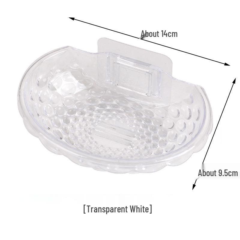 Acrylic Crystal Bathroom Soap Dish with Draining Rack & Seamless Adhesive