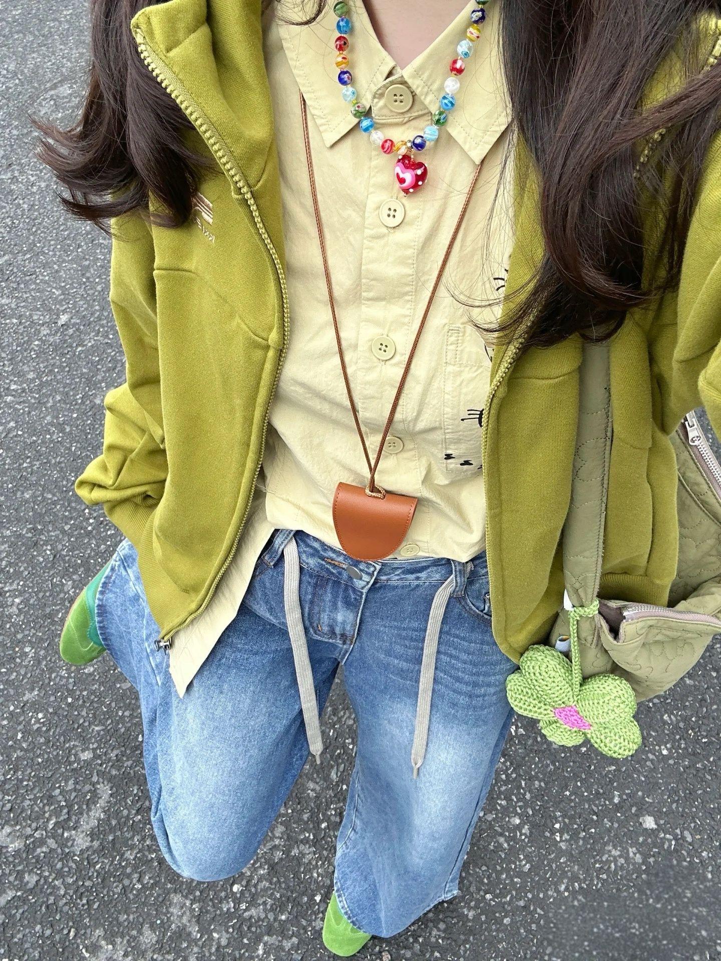 

Женский плотный зеленый кардиган на молнии с капюшоном - Коллекция Осень 2025 XL