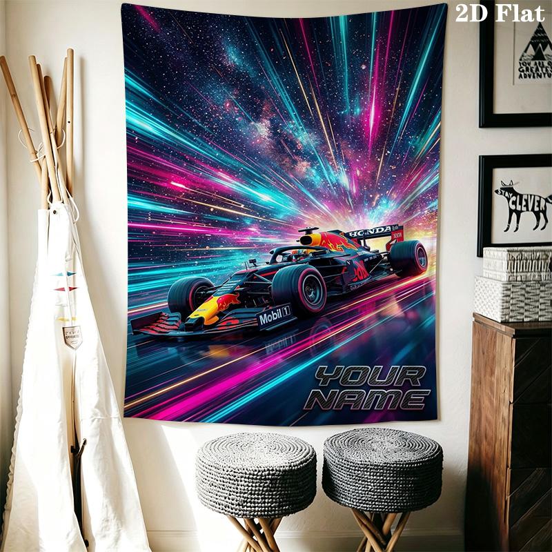 Name Custom F1 Wall Tapestry Aesthetic Wall Hanging Printed Fabric Blanket Decorative Tapestries for Bedroom Living Room Home Decor