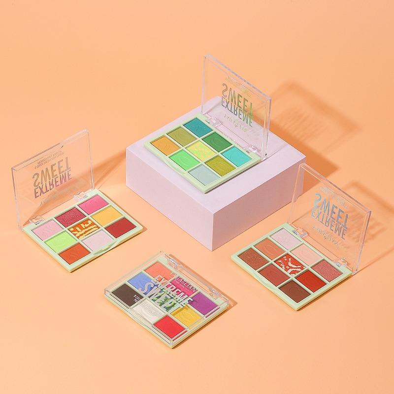 NEW Transparent Nine-color Eyeshadow Disc Earth Color Pearlescent Matte Makeup Ins Eyeshadow
