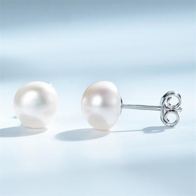 925 Sterling Silver Earrings Freshwater Pearl Lovely Stud Earrings For Women Girls Birthday Gifts Korean Fashion Jewelry